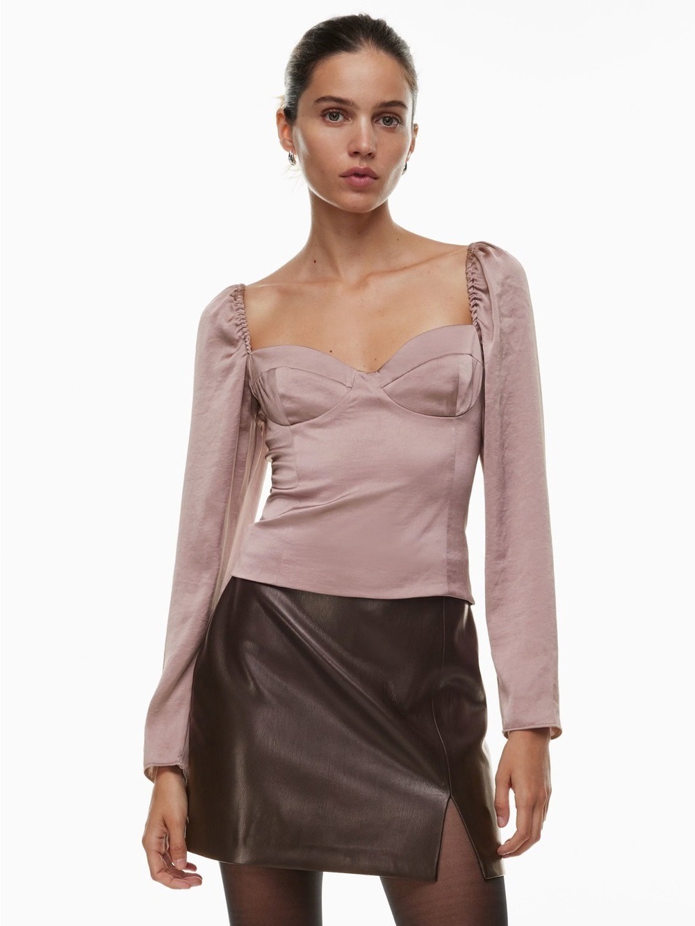 Wilfred New Novella Satin Blouse Size XXS Claremont Aritzia